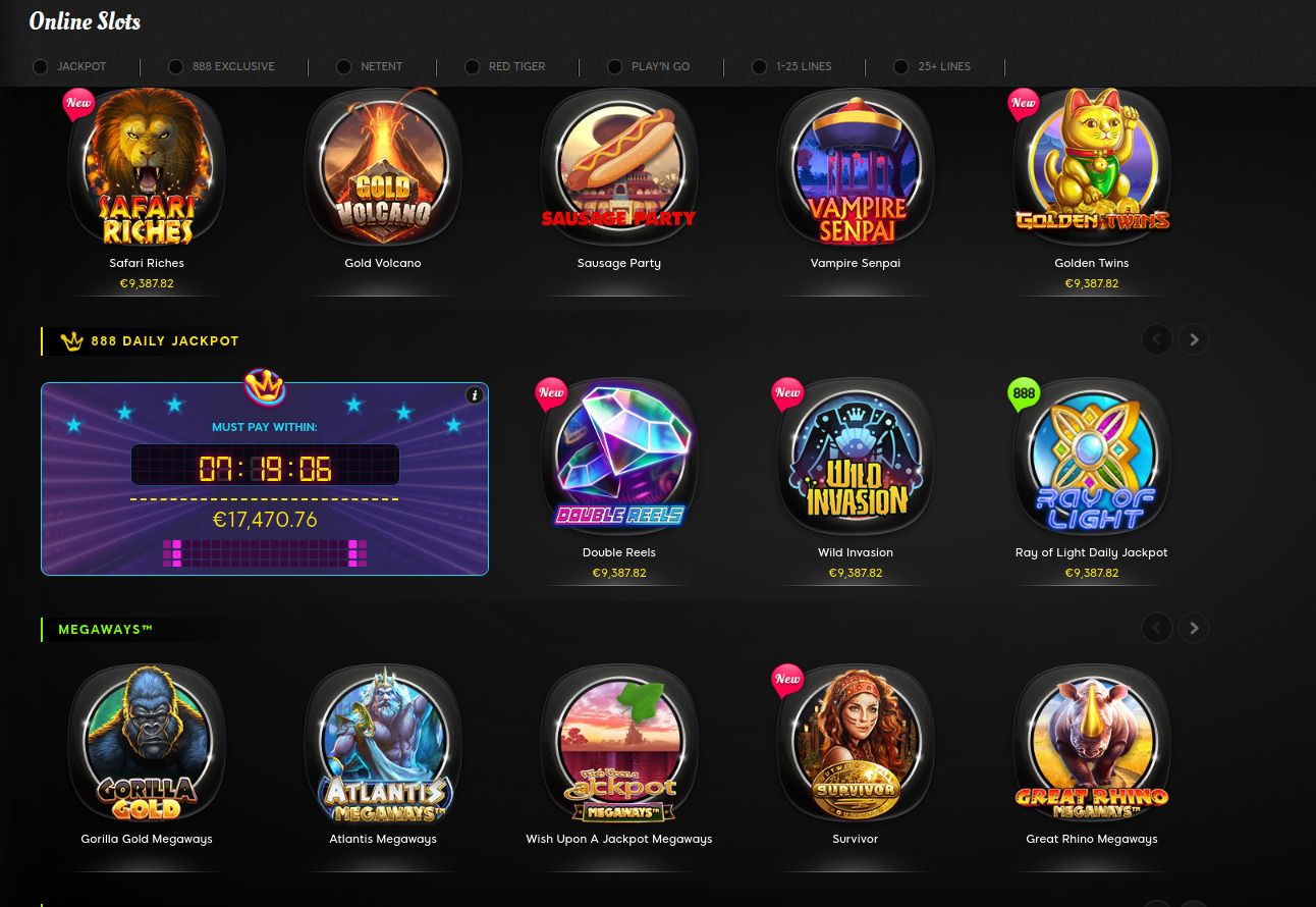 888 Casino Best Slots