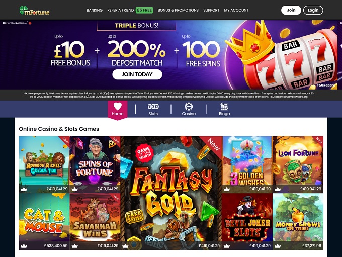 Mfortune Mobile Casino Gambling Online