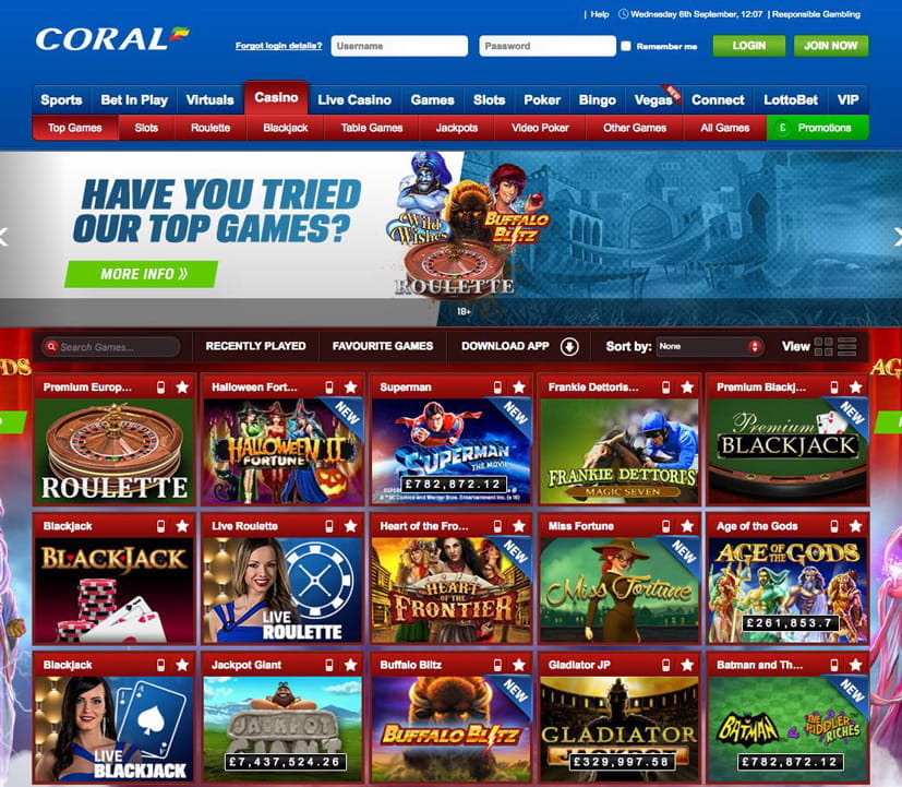 Coral Vegas Casino Gambling Online