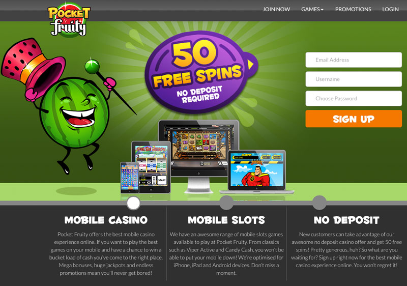 Pocket Fruity 50 Free Spins Gambling