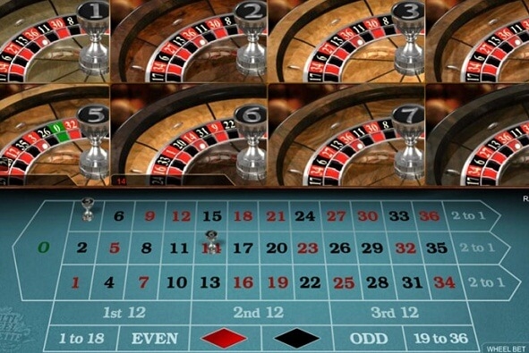 Multi Wheel European Gold Roulette Gambling