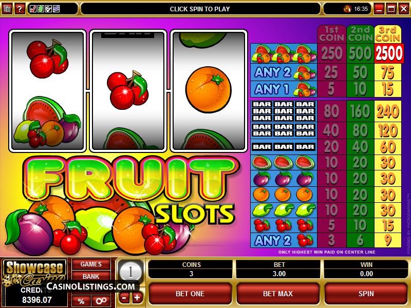 Fruit Slots Online Gaming